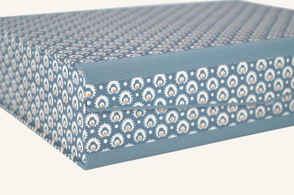 Blue and yellow "Fips" storage box, collection box